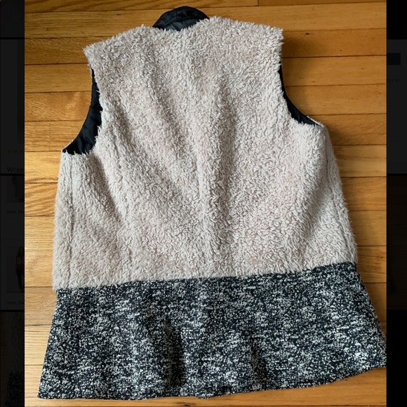 *LIKE NEW* Anthropologie sherpa & leather vest - Picture 7 of 7